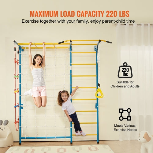 Indoor Jungle Gym for Toddlers, 7-in-1 Climbing Playset with Carbon