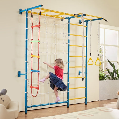 Indoor Jungle Gym for Toddlers, 7-in-1 Climbing Playset with Carbon