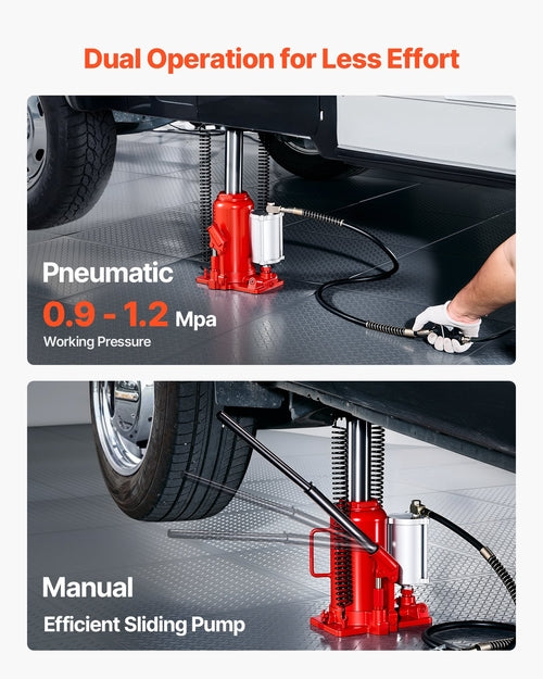 Air Hydraulic Bottle Jack, 20 Ton Load Capacity, 260-495 mm Lifting
