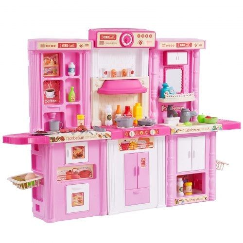 Kids Kitchen Playset, 3-in-1 Toddler Kitchen with Simulated Spray,