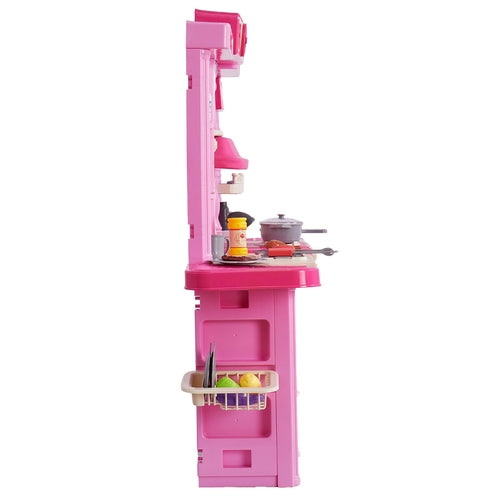 Kids Kitchen Playset, 3-in-1 Toddler Kitchen with Simulated Spray,