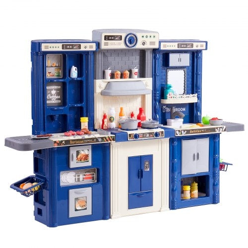 Kids Kitchen Playset, 3-in-1 Toddler Kitchen with Simulated Spray,